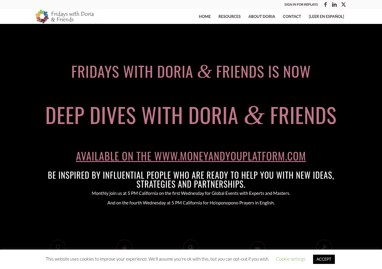 Screenshot of fridayswithdoria.com