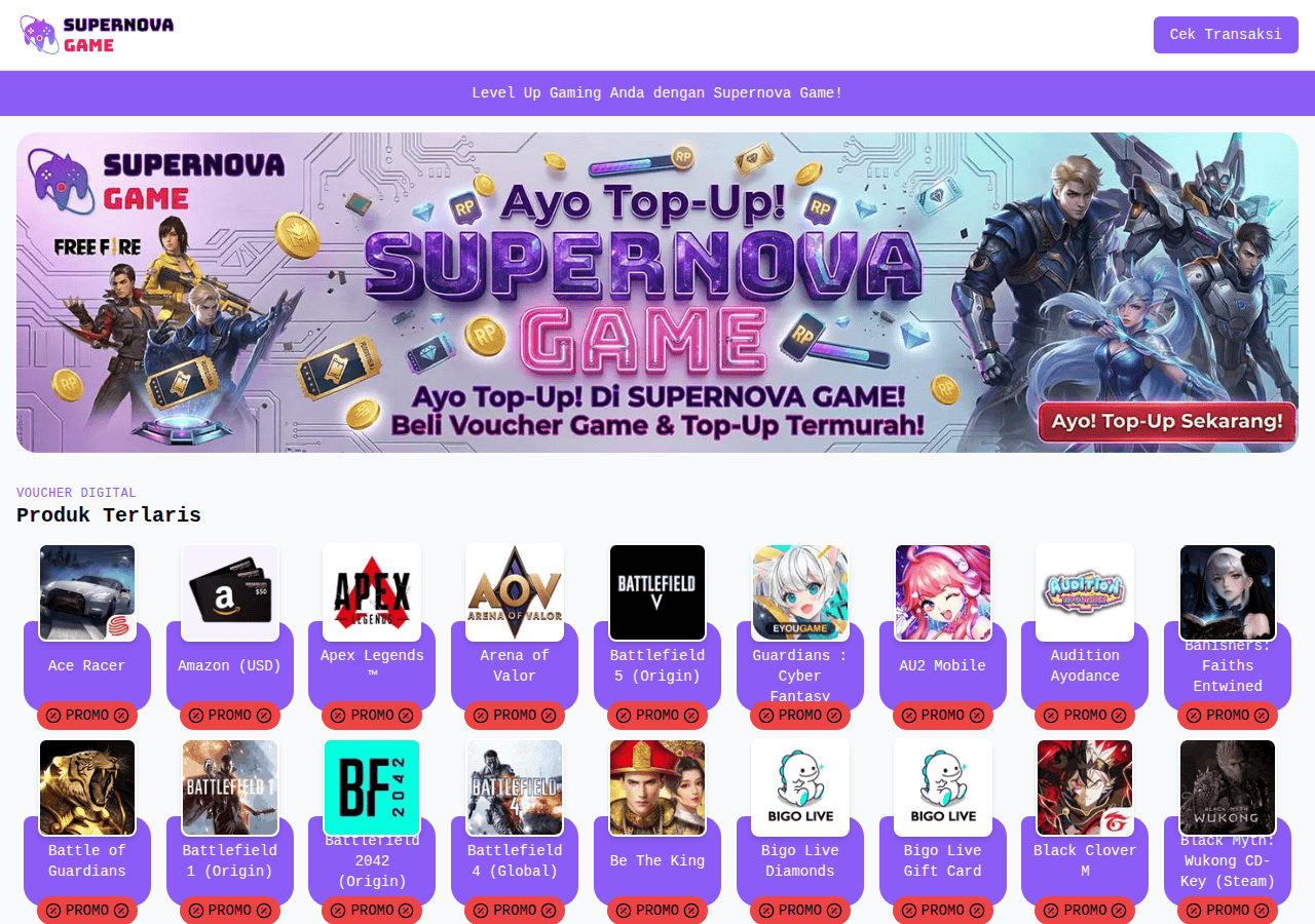 Screenshot of supernovagame.shop