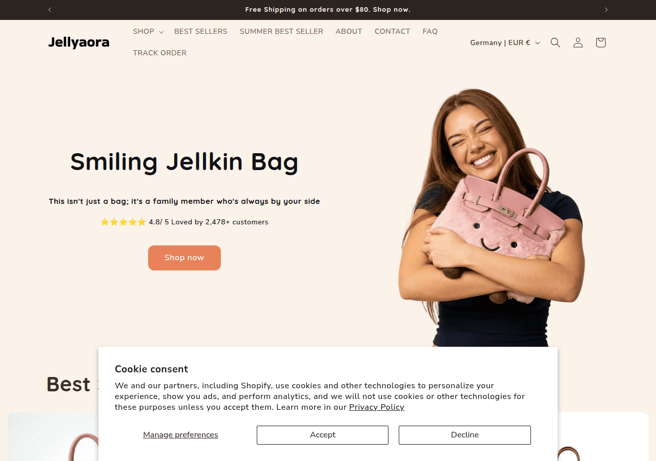 Screenshot of jellyaora.com