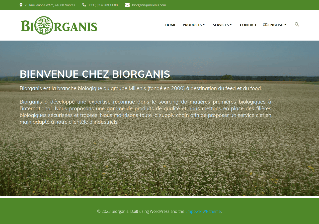 Screenshot of biorganis.com