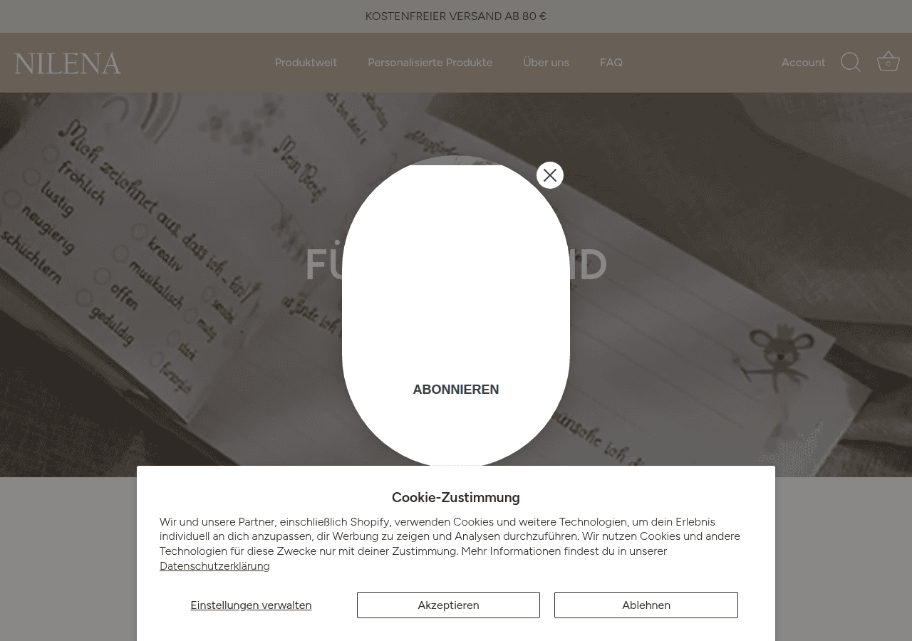 Screenshot of nilena.de
