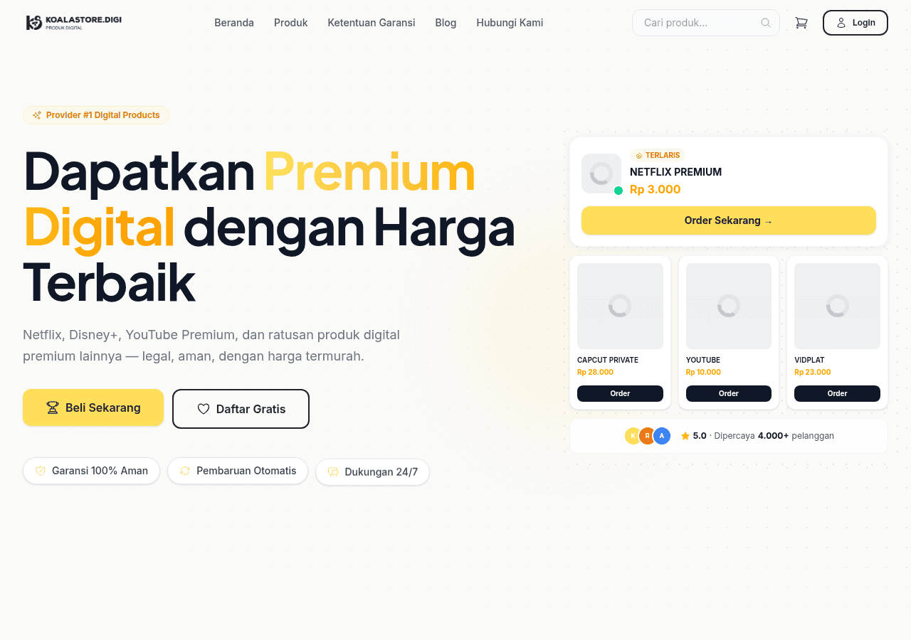 Screenshot of koalastore.digital
