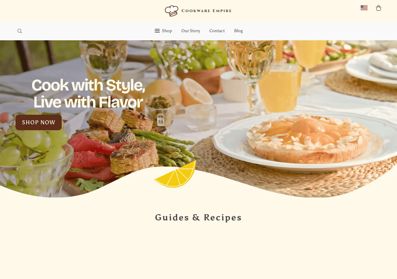 Screenshot of cookwareempire.shop