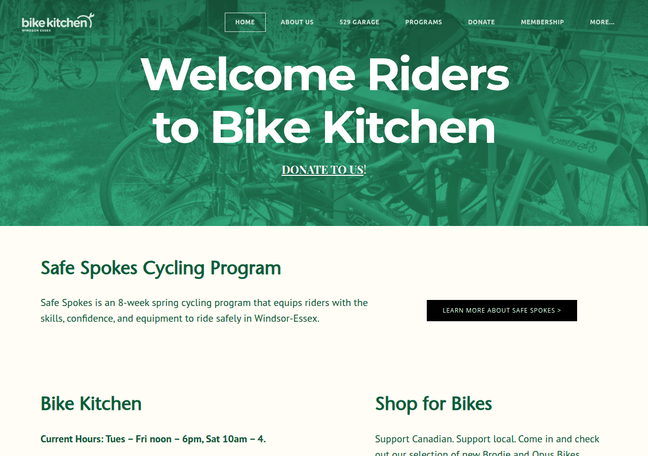 Screenshot of bikewindsoressex.ca