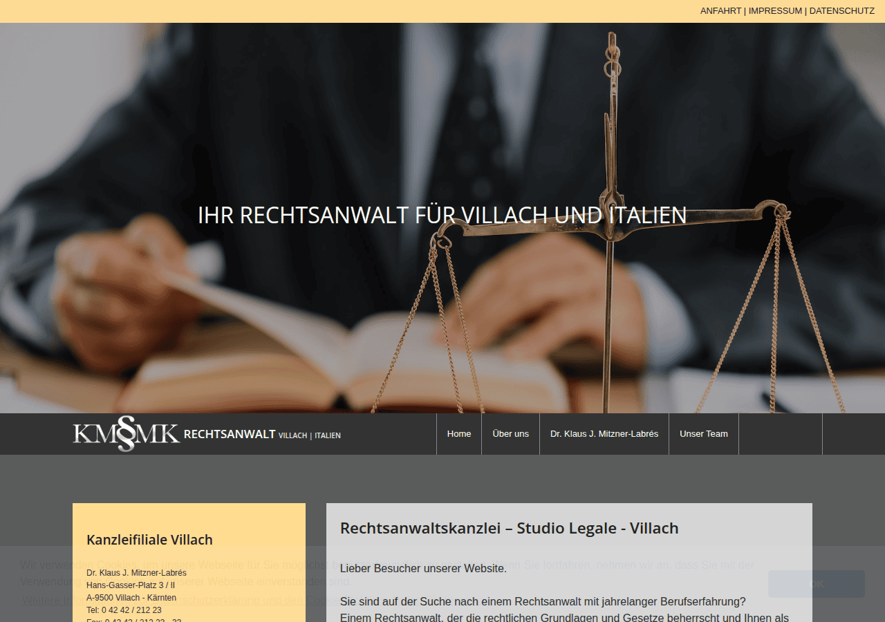 Screenshot of rechtsanwalt-mitzner.at
