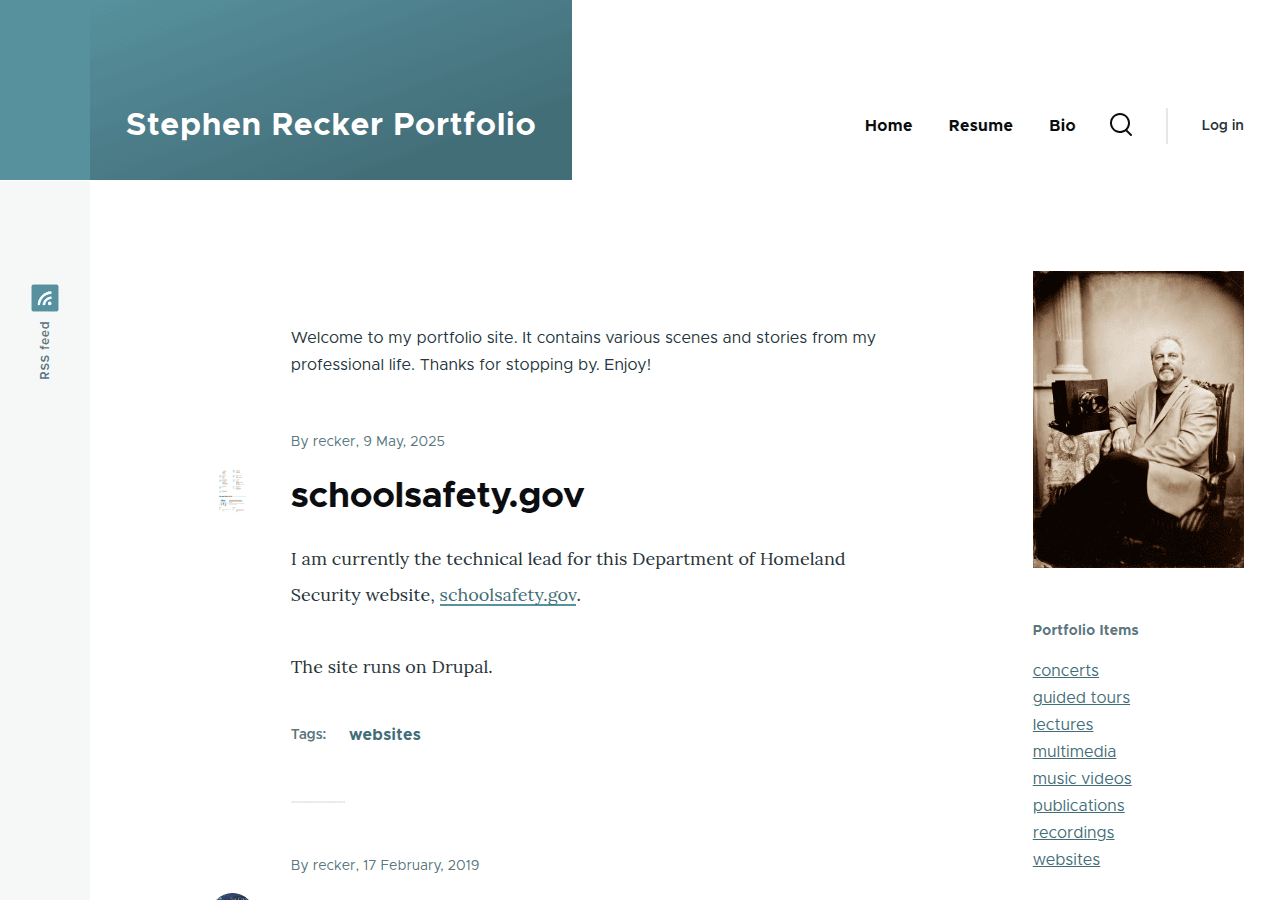 Screenshot of stephenrecker.com