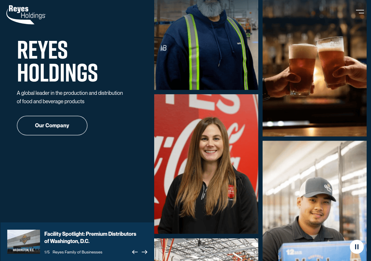 Screenshot of reyesholdings.com