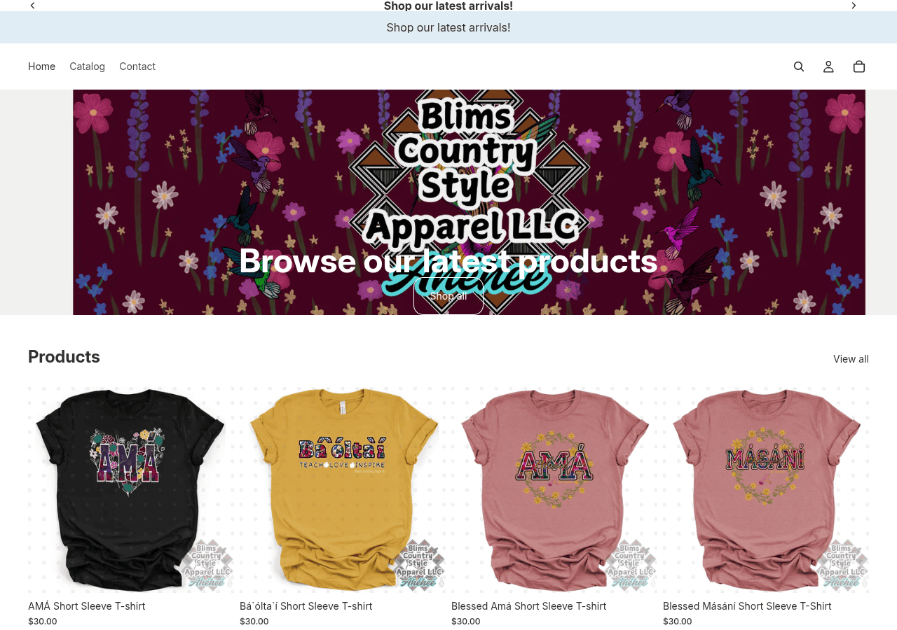 Screenshot of blimscountrystyleboutique.myshopify.com