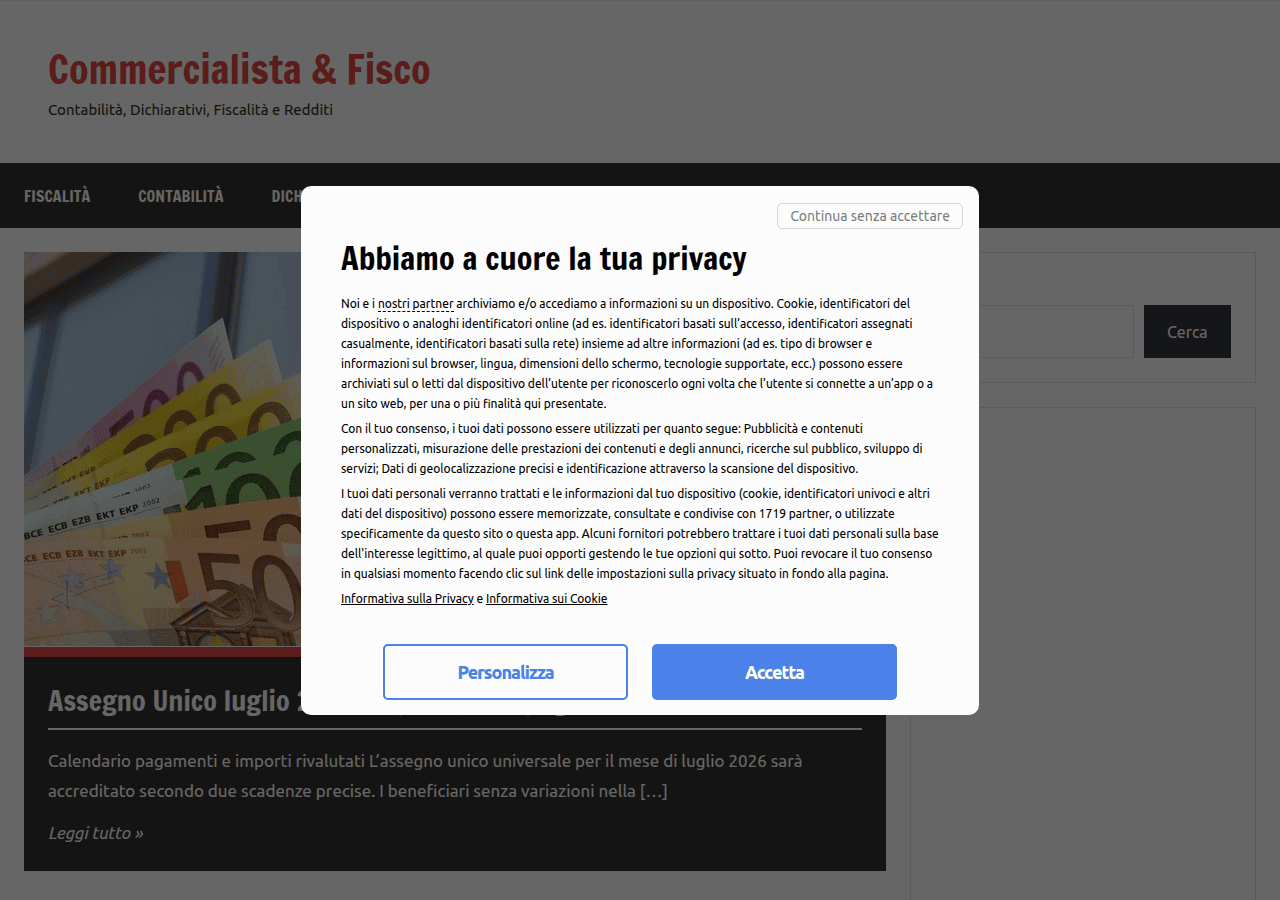 Screenshot of commercialistaefisco.it