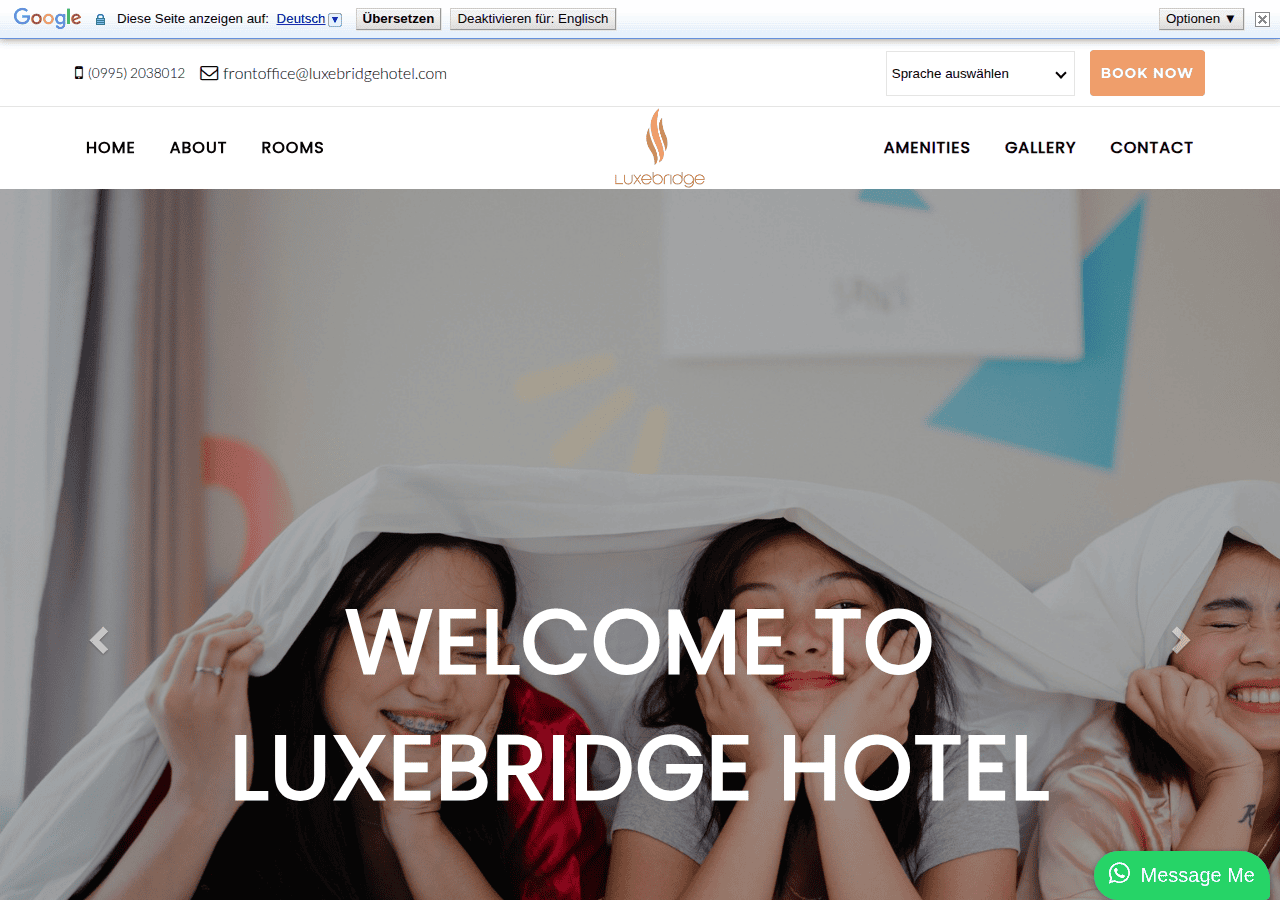 Screenshot of luxebridgehotel.com