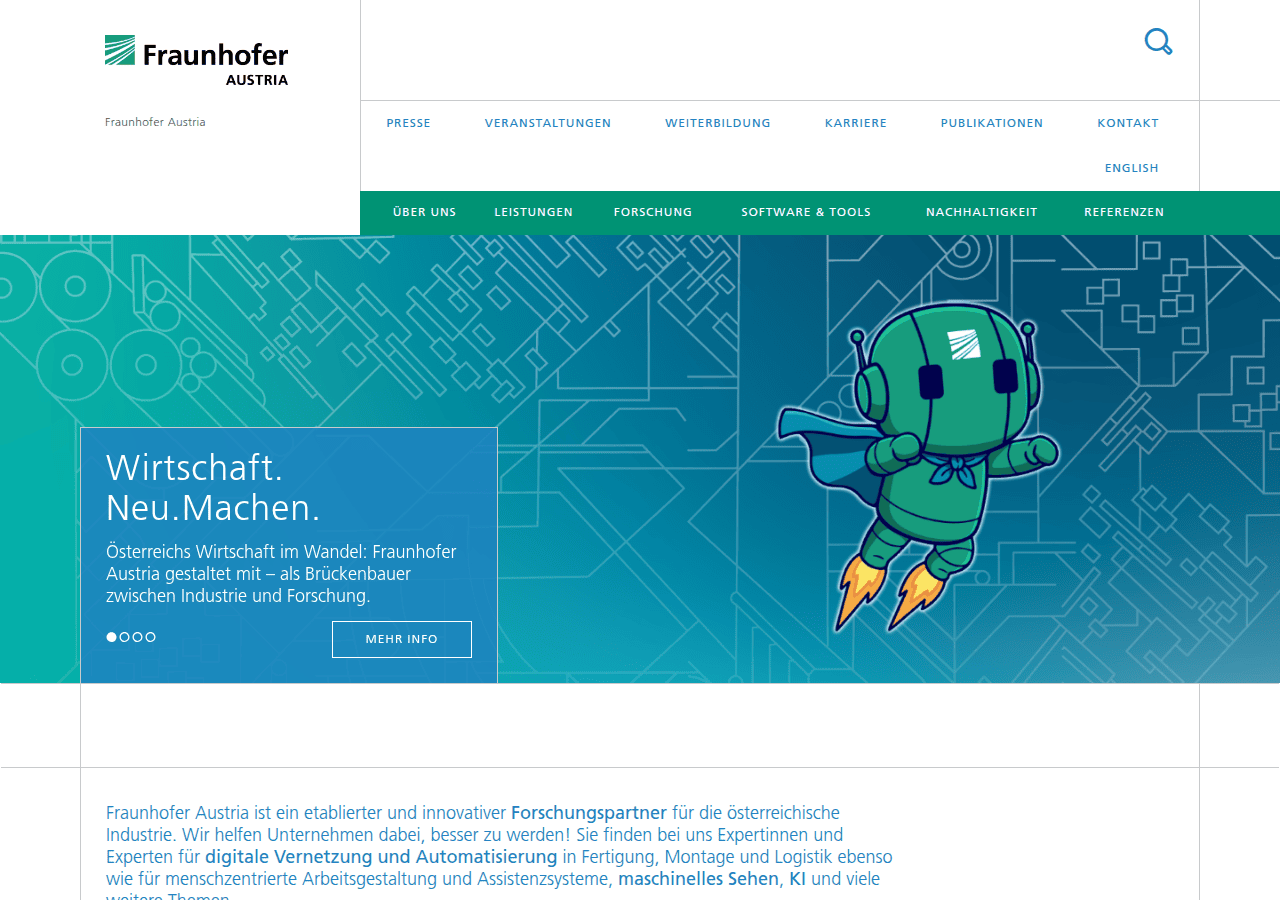 Screenshot of fraunhofer.at