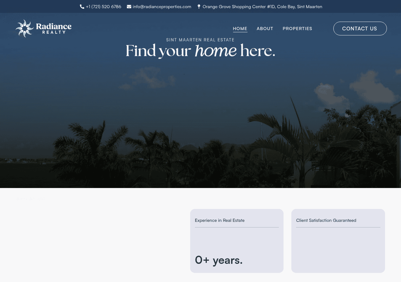 Screenshot of radianceproperties.com