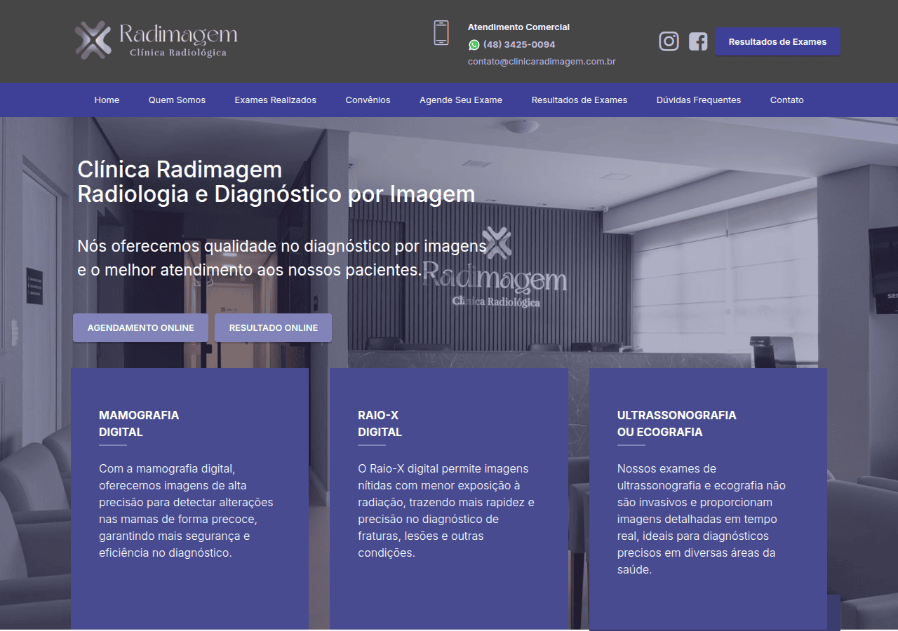 Screenshot of clinicaradimagem.com.br