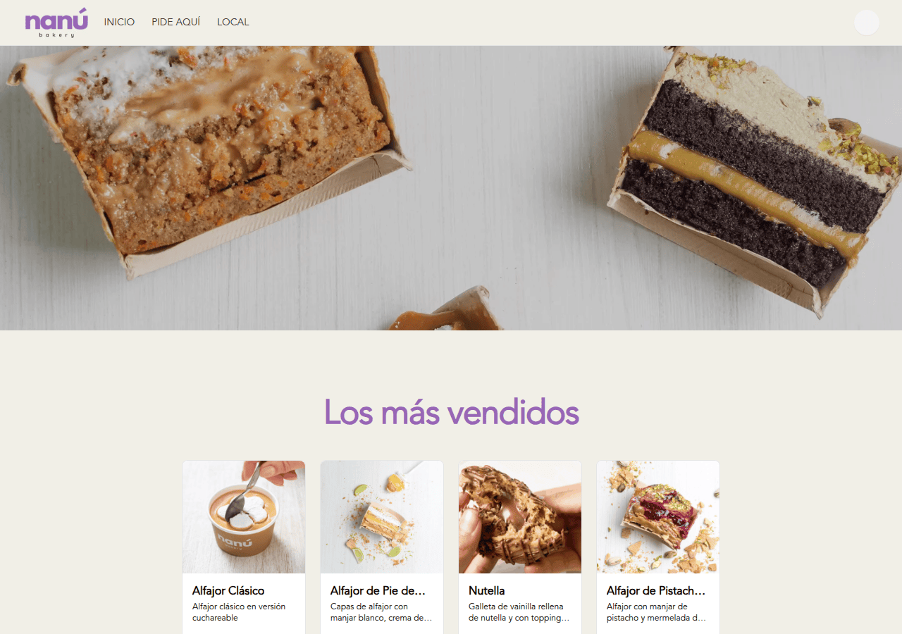 Screenshot of nanubakery.pe