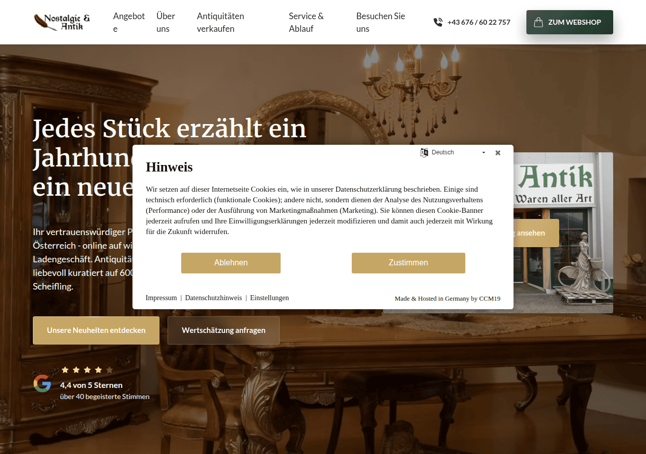 Screenshot of nostalgie-antik.at