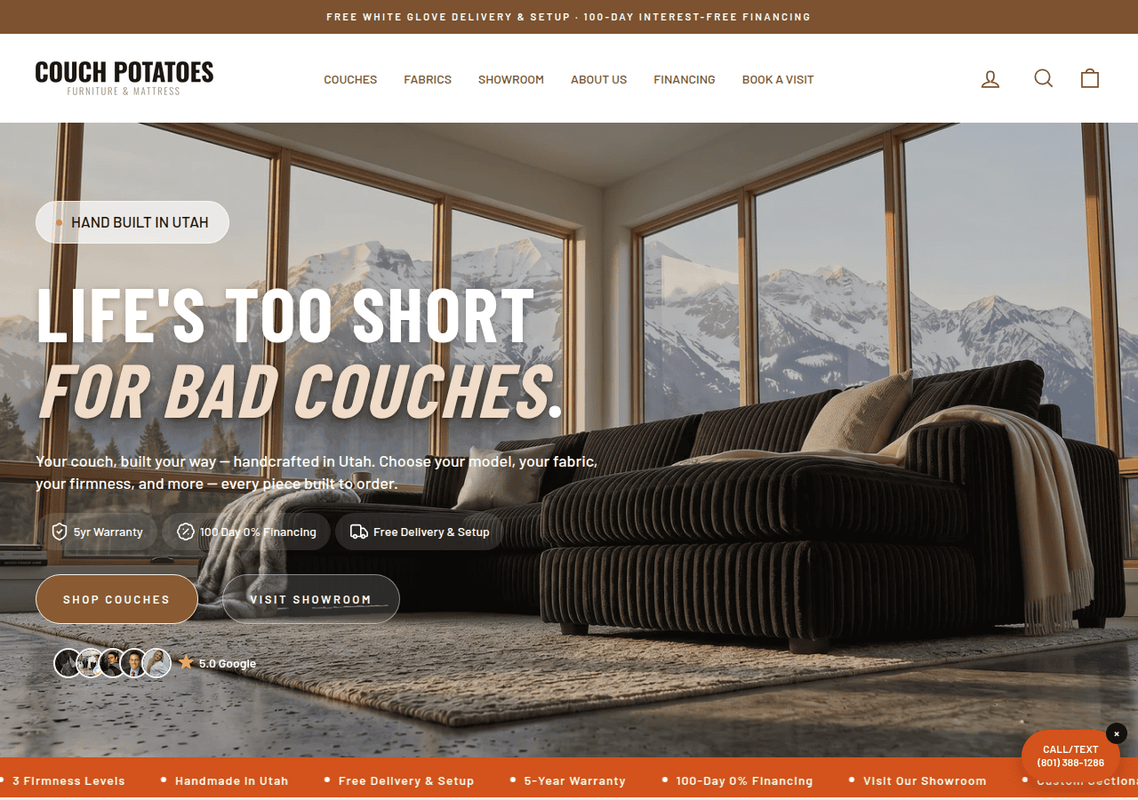 Screenshot of couchpotatoesut.com