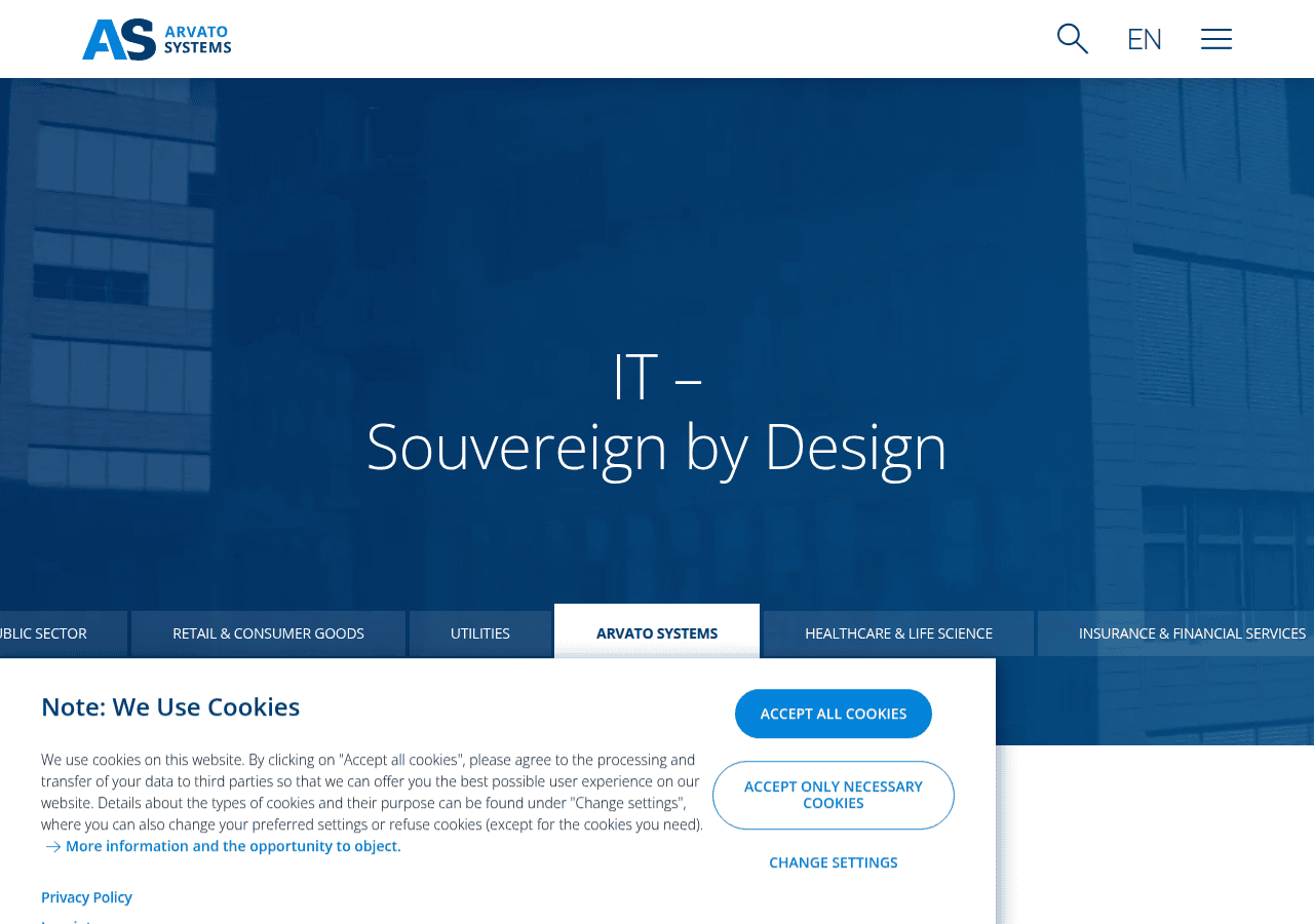 Screenshot of arvato-systems.com