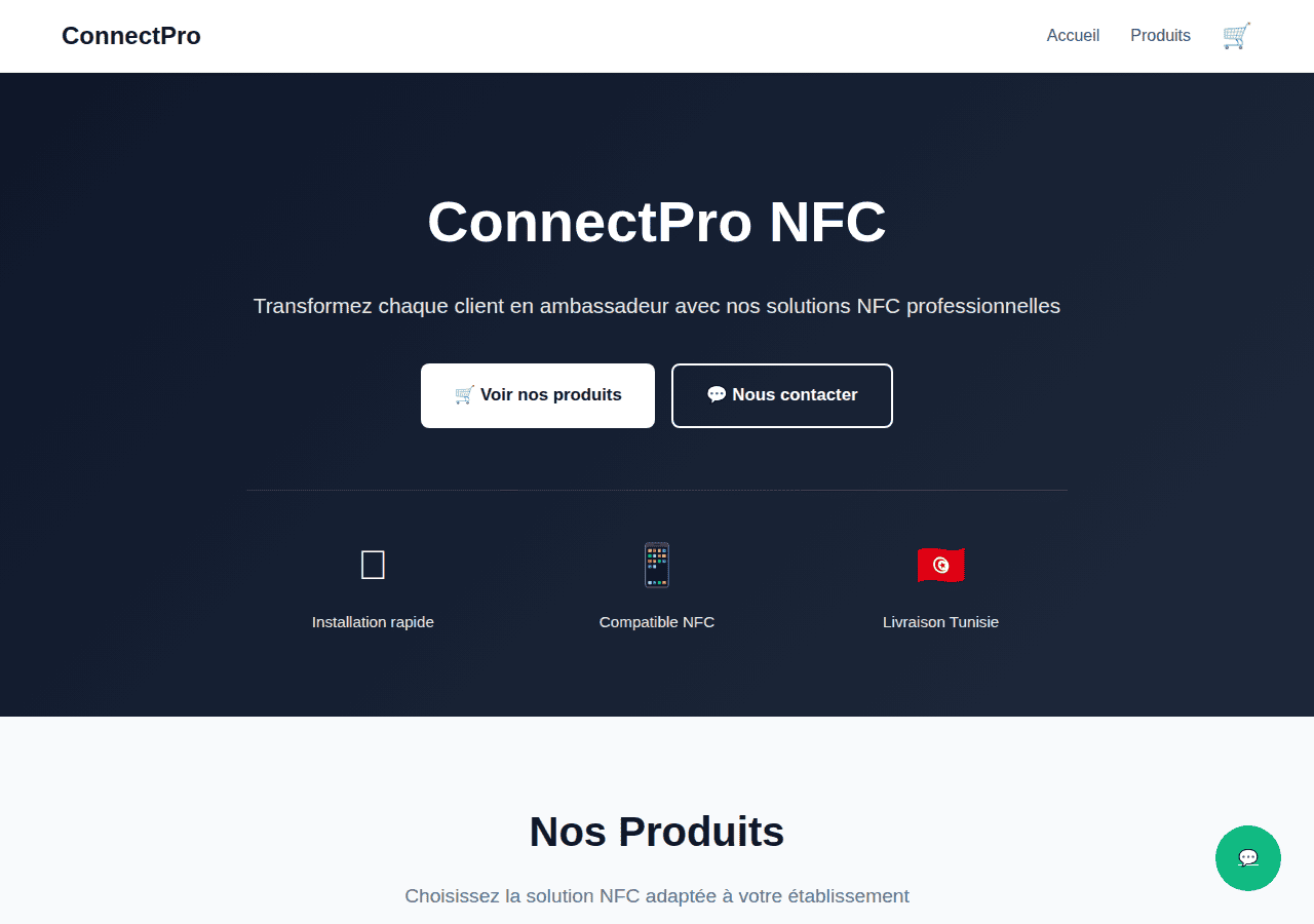 Screenshot of connectpro.tn