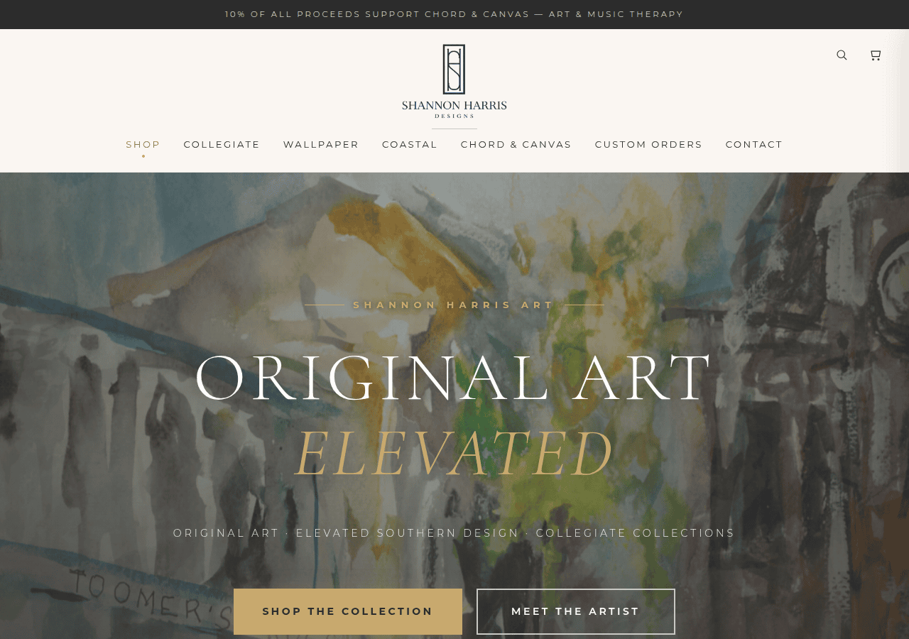 Screenshot of shannonharrisart.com