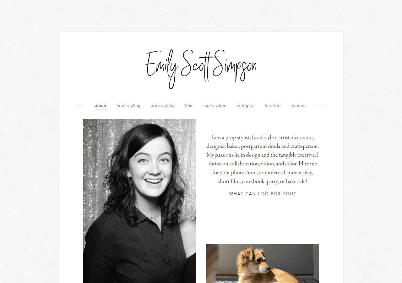 Screenshot of emilyscottsimpson.com