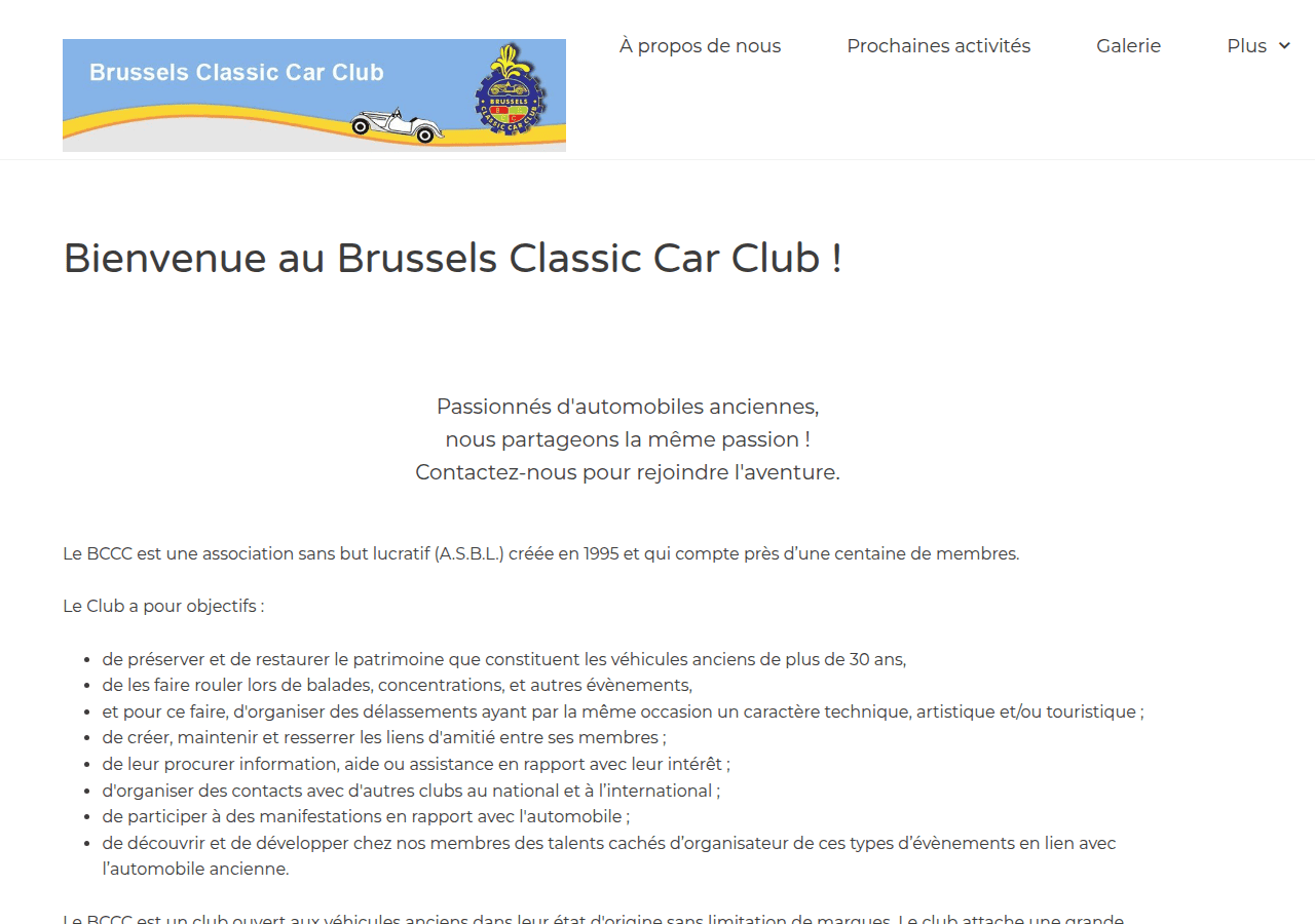 Screenshot of brussels-classic-car-club.be