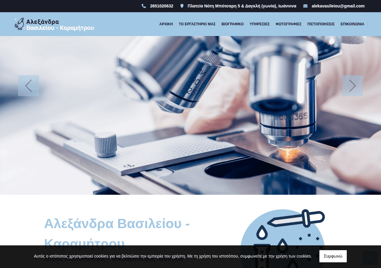 Screenshot of vasileiou-lab.gr