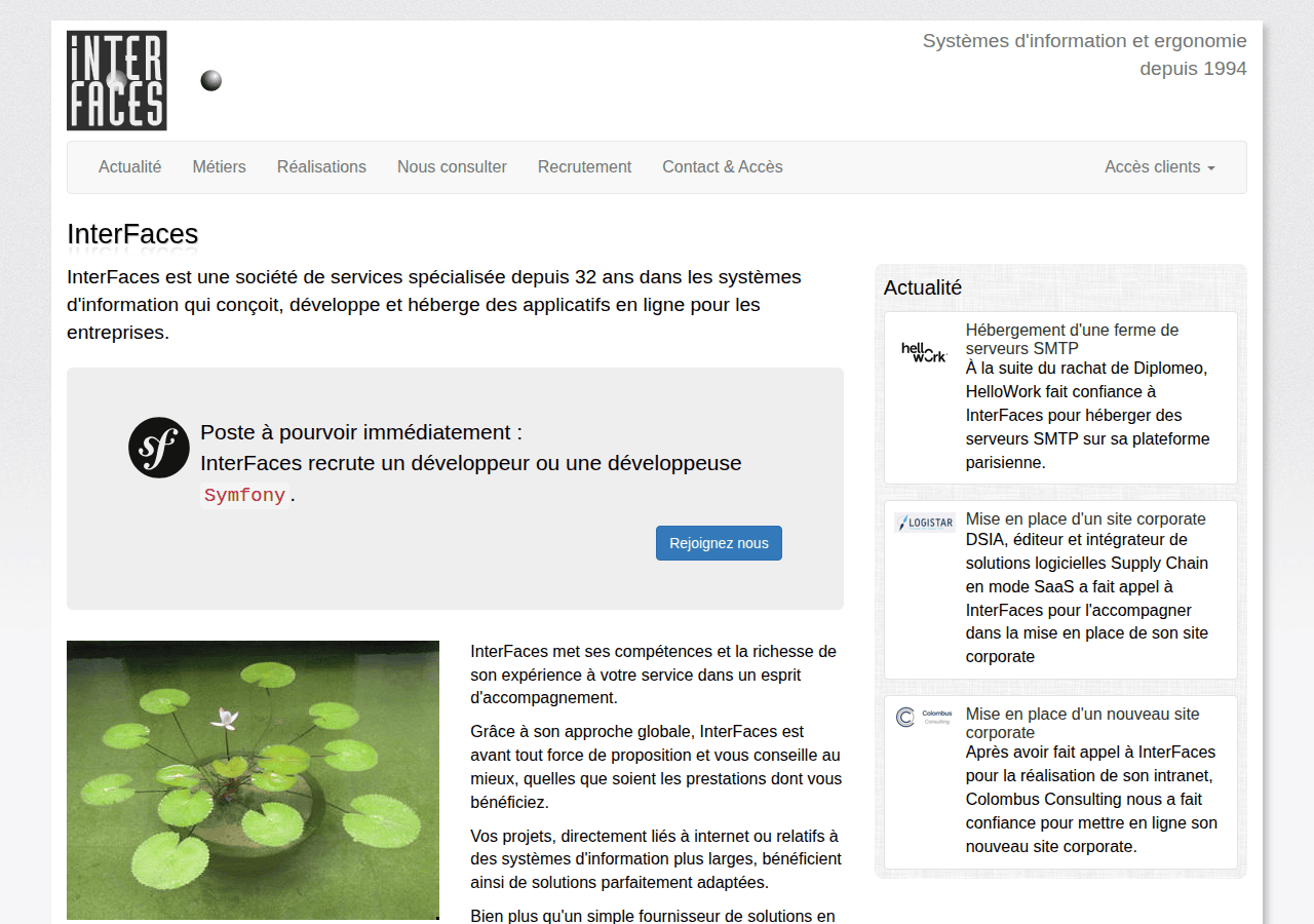 Screenshot of interfaces.fr