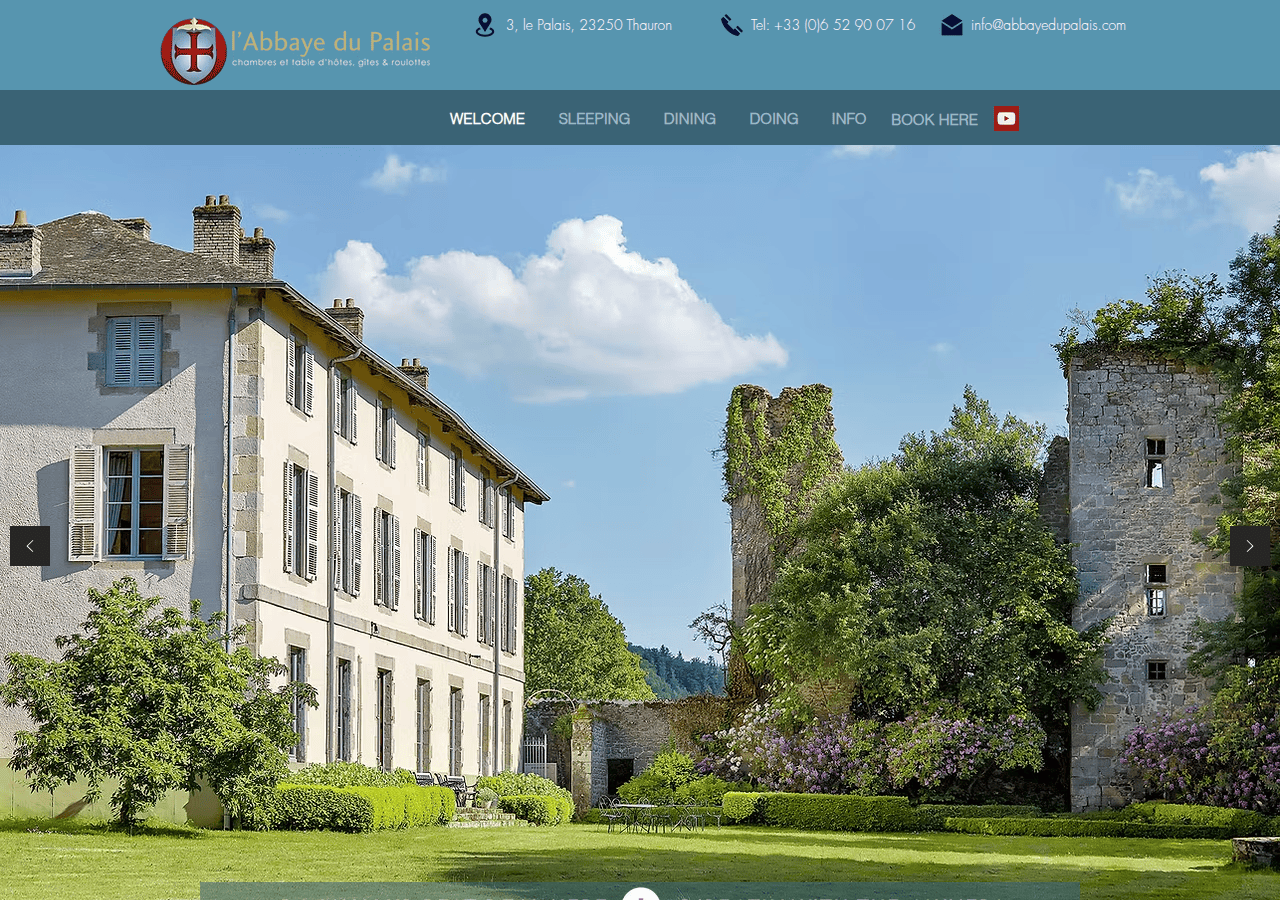 Screenshot of abbayedupalais.com
