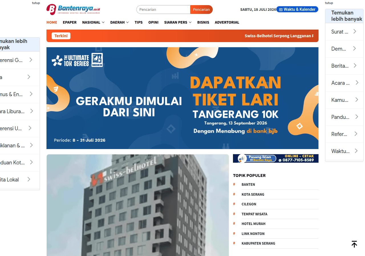 Screenshot of bantenraya.co.id