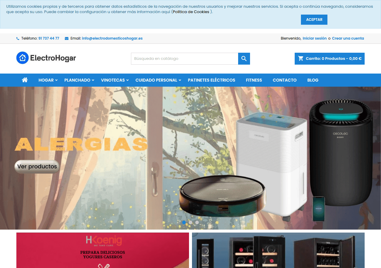 Screenshot of electrodomesticoshogar.es