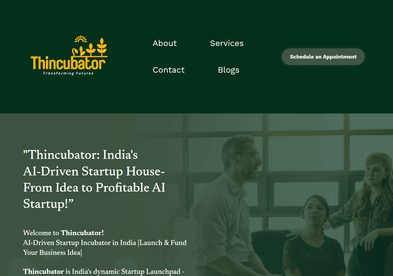 Screenshot of thincubator.in