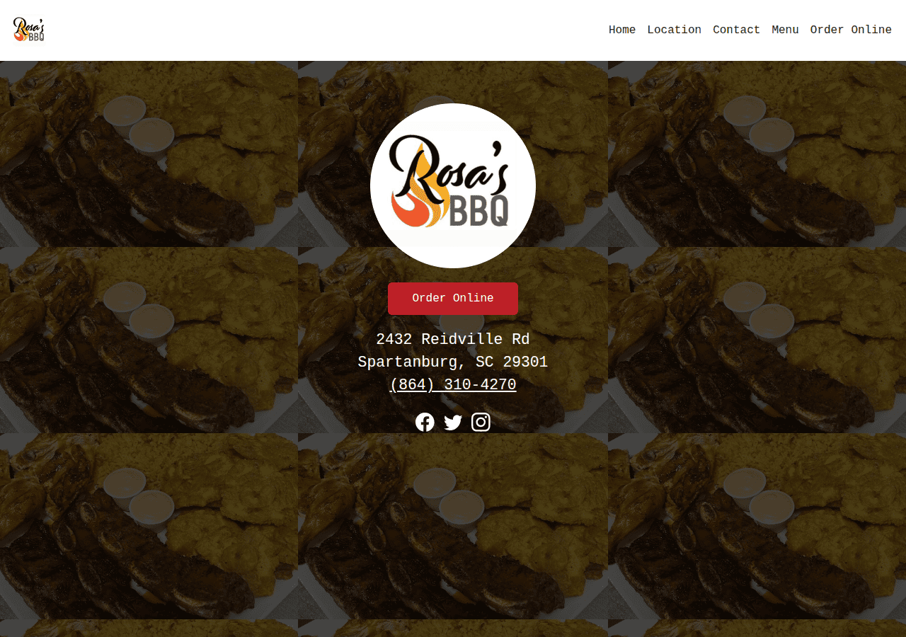 Screenshot of rosasbbqsc.com