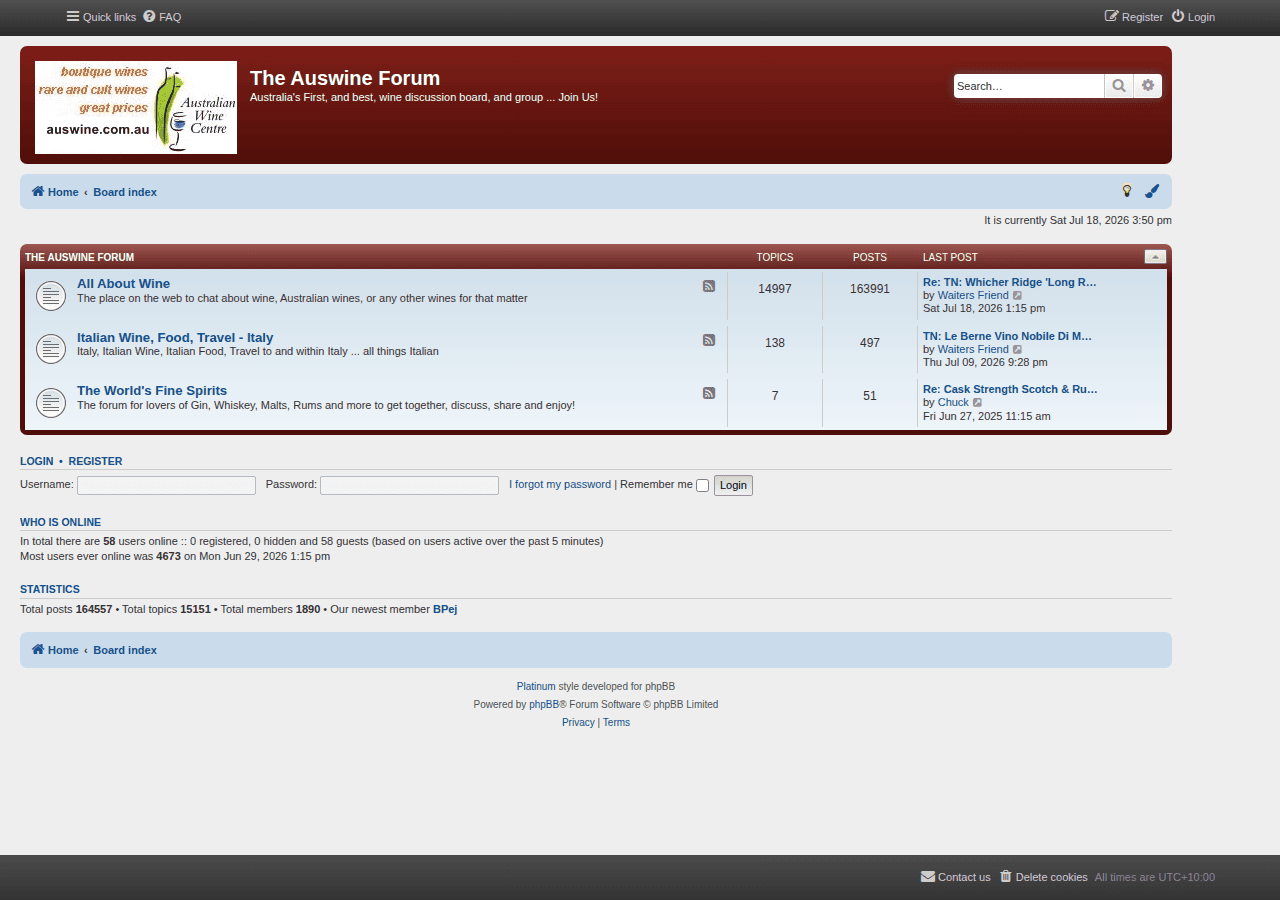 Screenshot of auswine.club