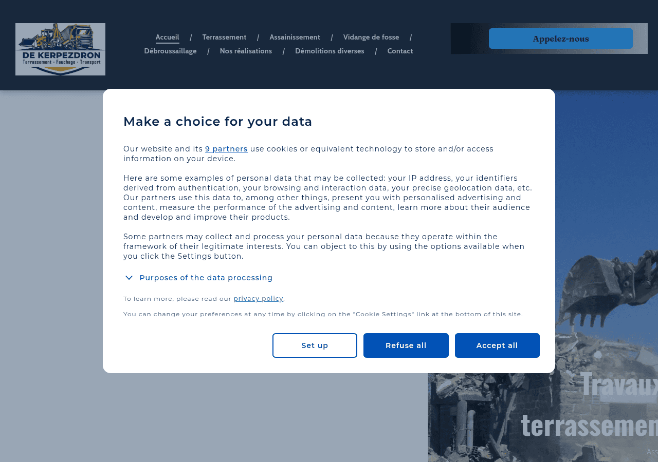 Screenshot of travaux-publics-dekerpezdron.fr