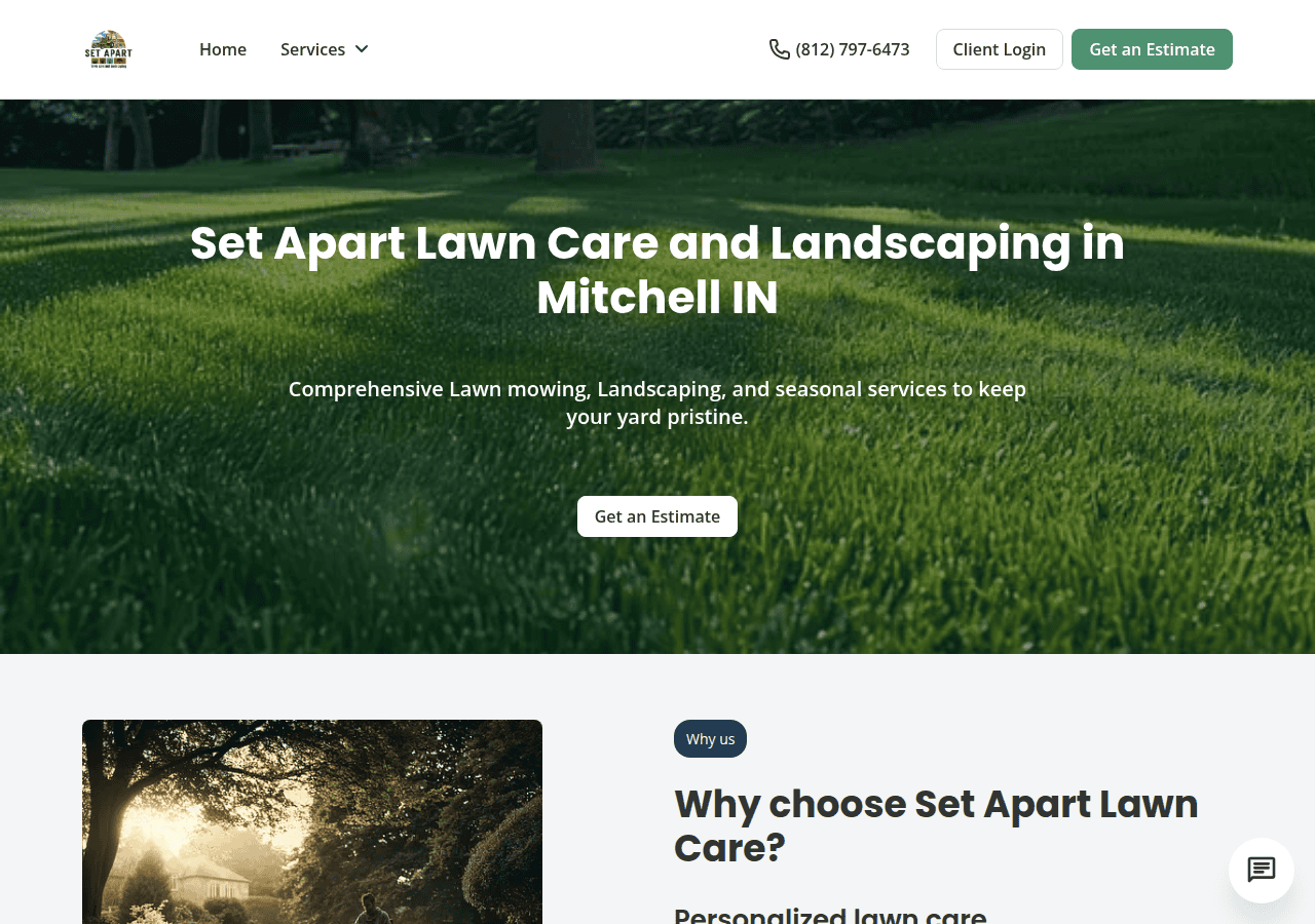 Screenshot of setapartlawncare.com