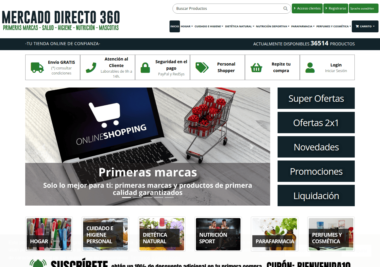 Screenshot of mercadodirecto360.com