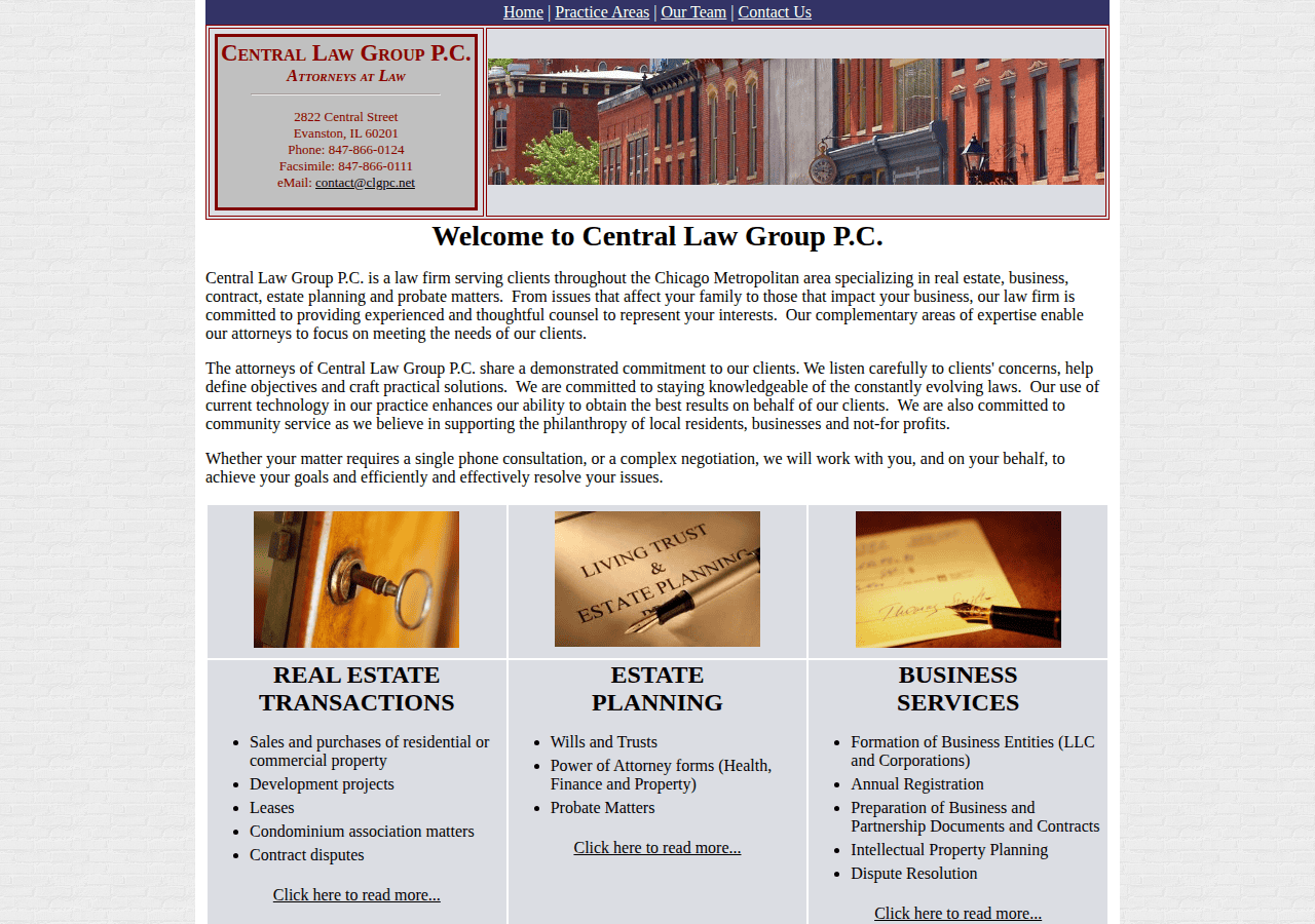 Screenshot of centrallawgroup.net