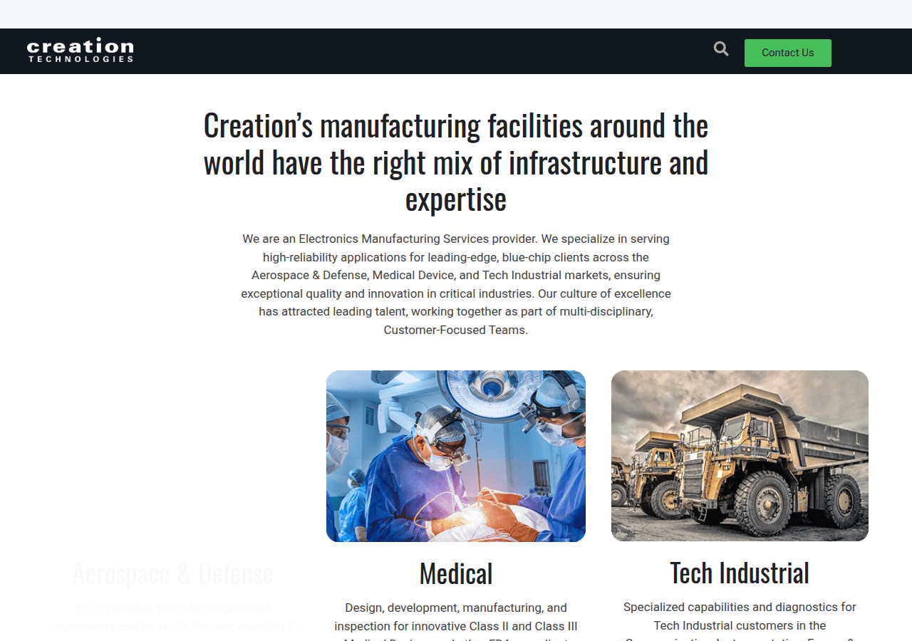 Screenshot of creationtech.com