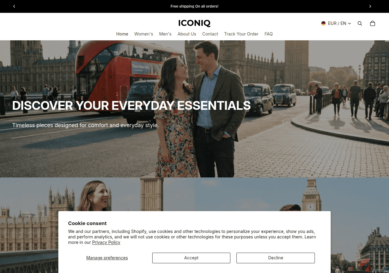 Screenshot of iconiqfashion.com