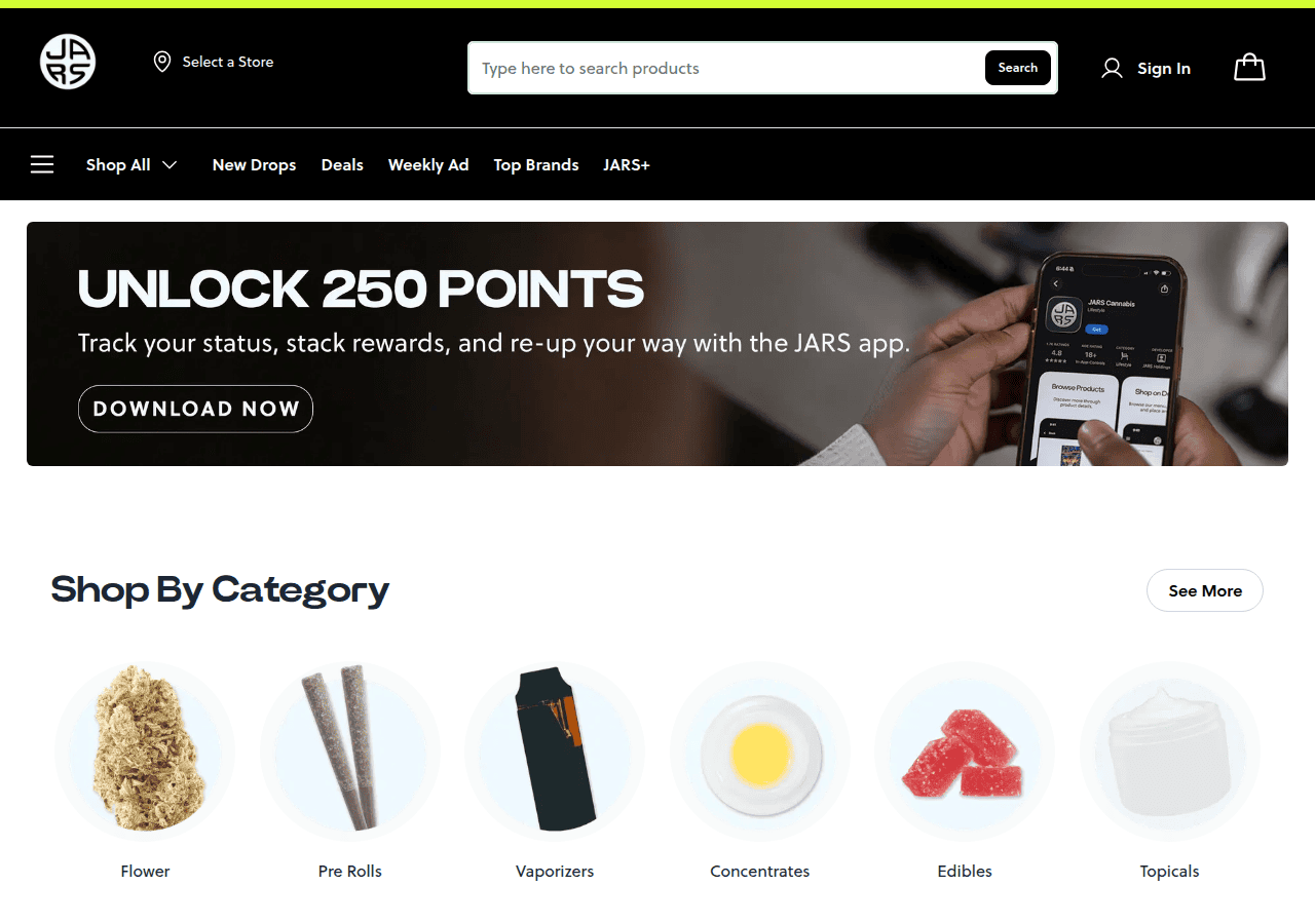 Screenshot of jarscannabis.com