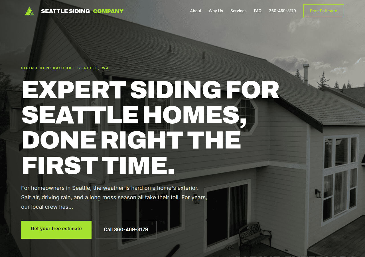 Screenshot of sidingcompanyseattle.com