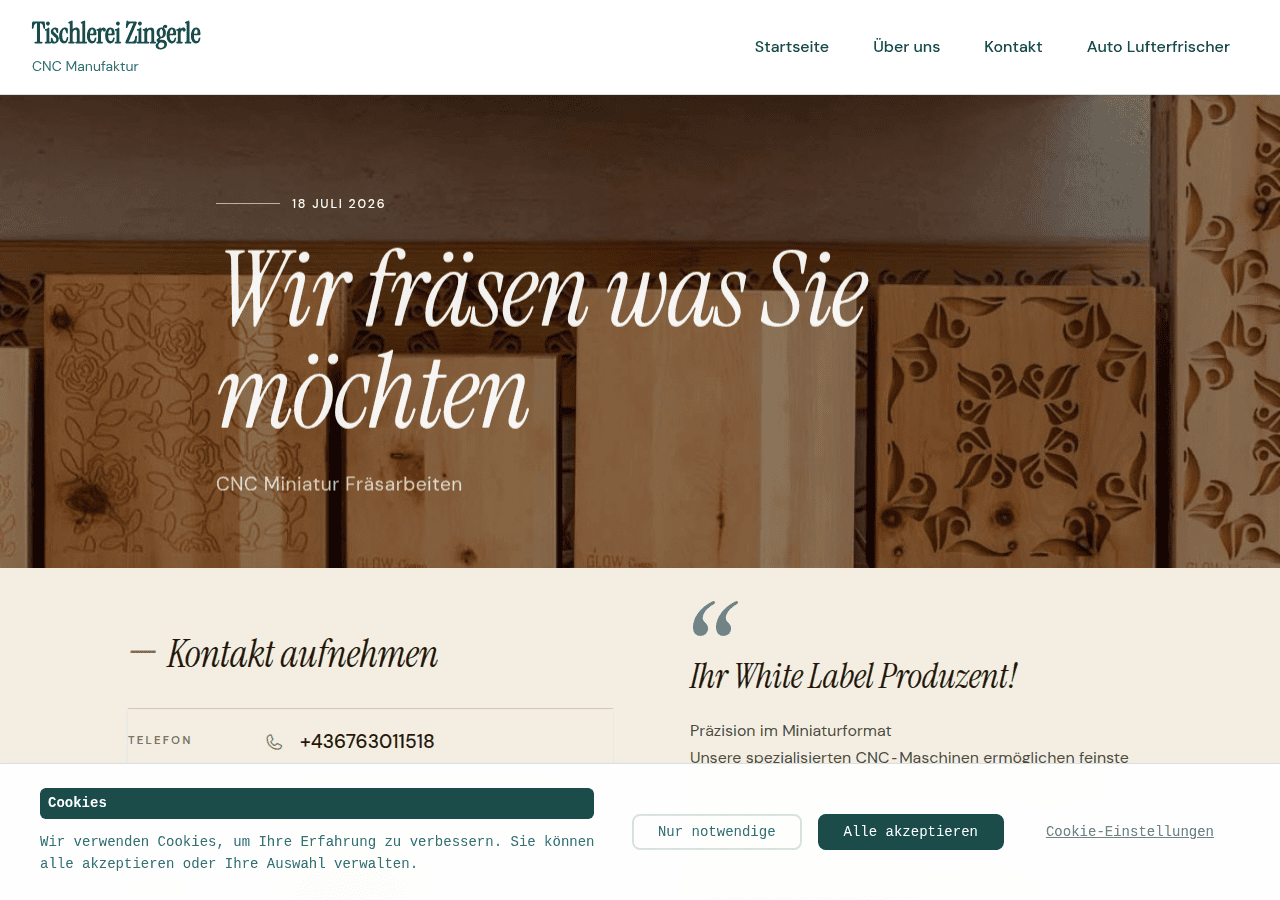 Screenshot of tischlerei-zingerle.com
