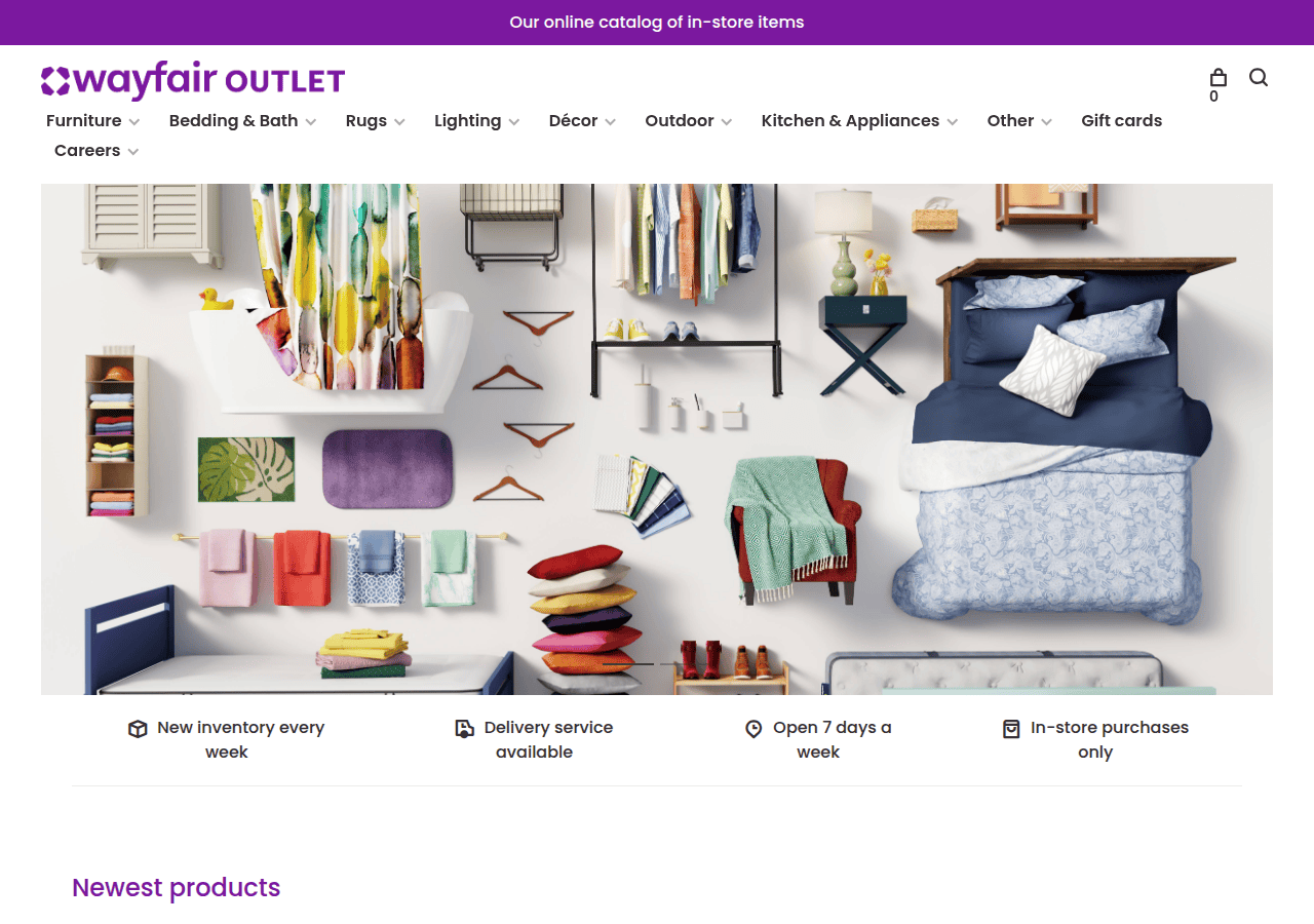 Screenshot of wayfairoutletaugusta.com