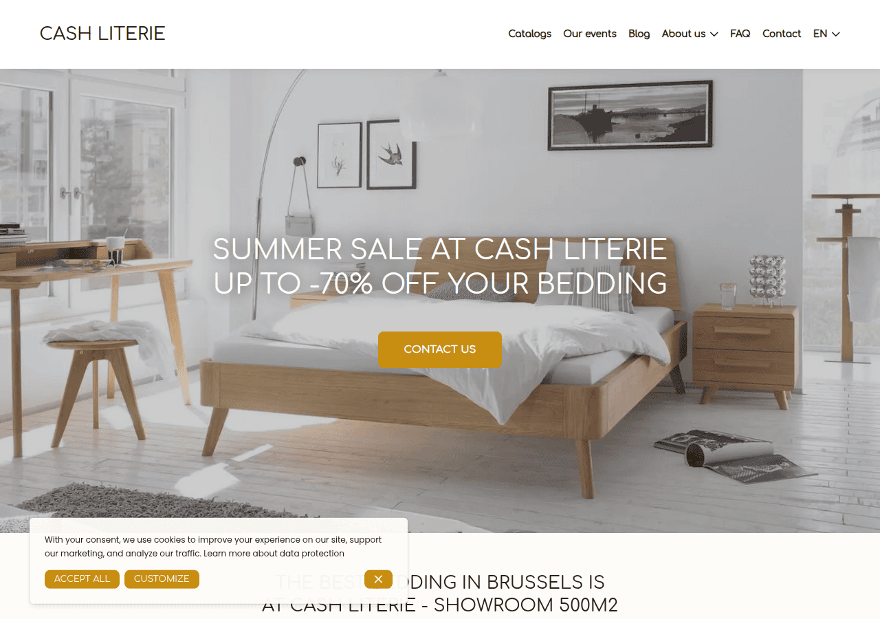 Screenshot of cashliterie-lits-matelas-uccle.be