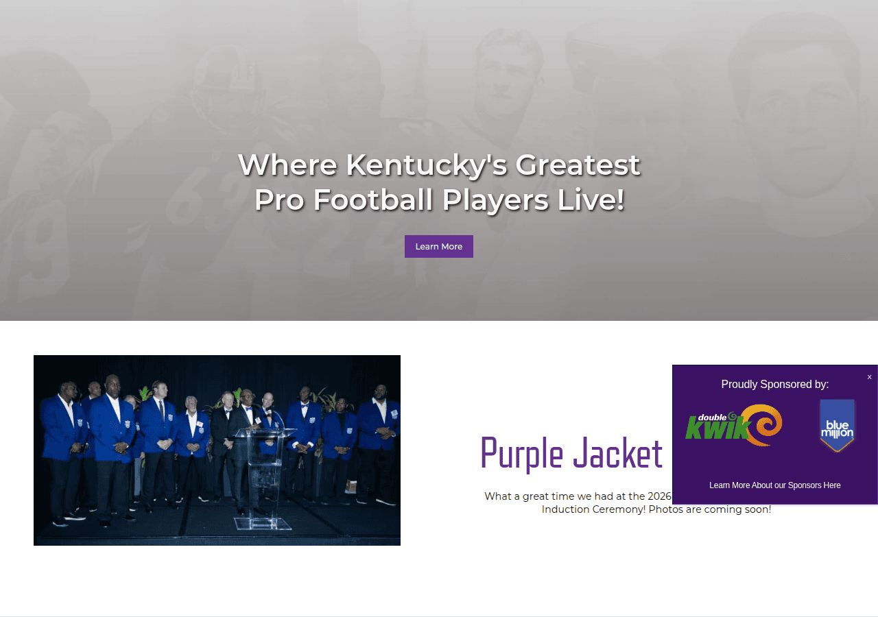 Screenshot of kyprofootballhof.org