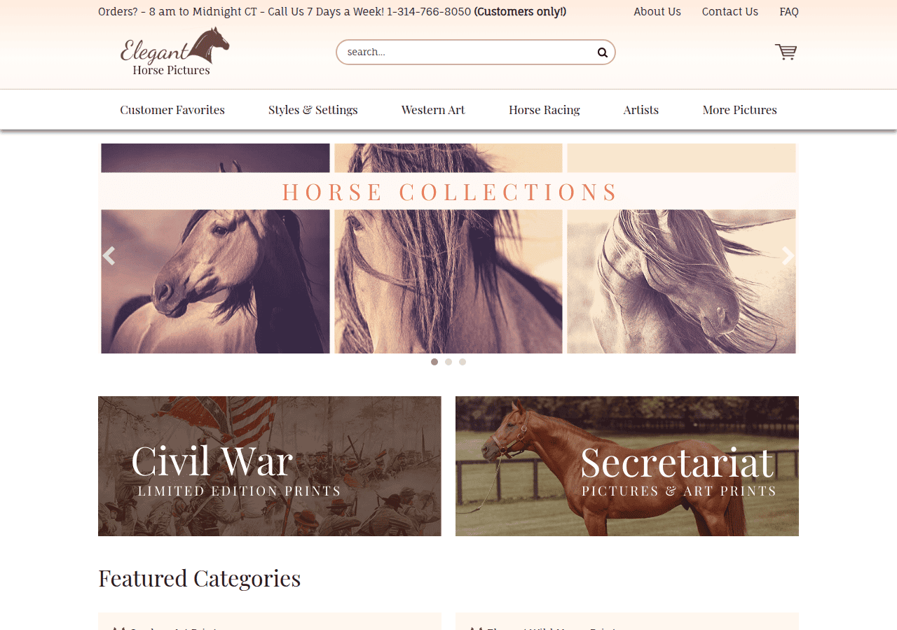 Screenshot of eleganthorsepictures.com