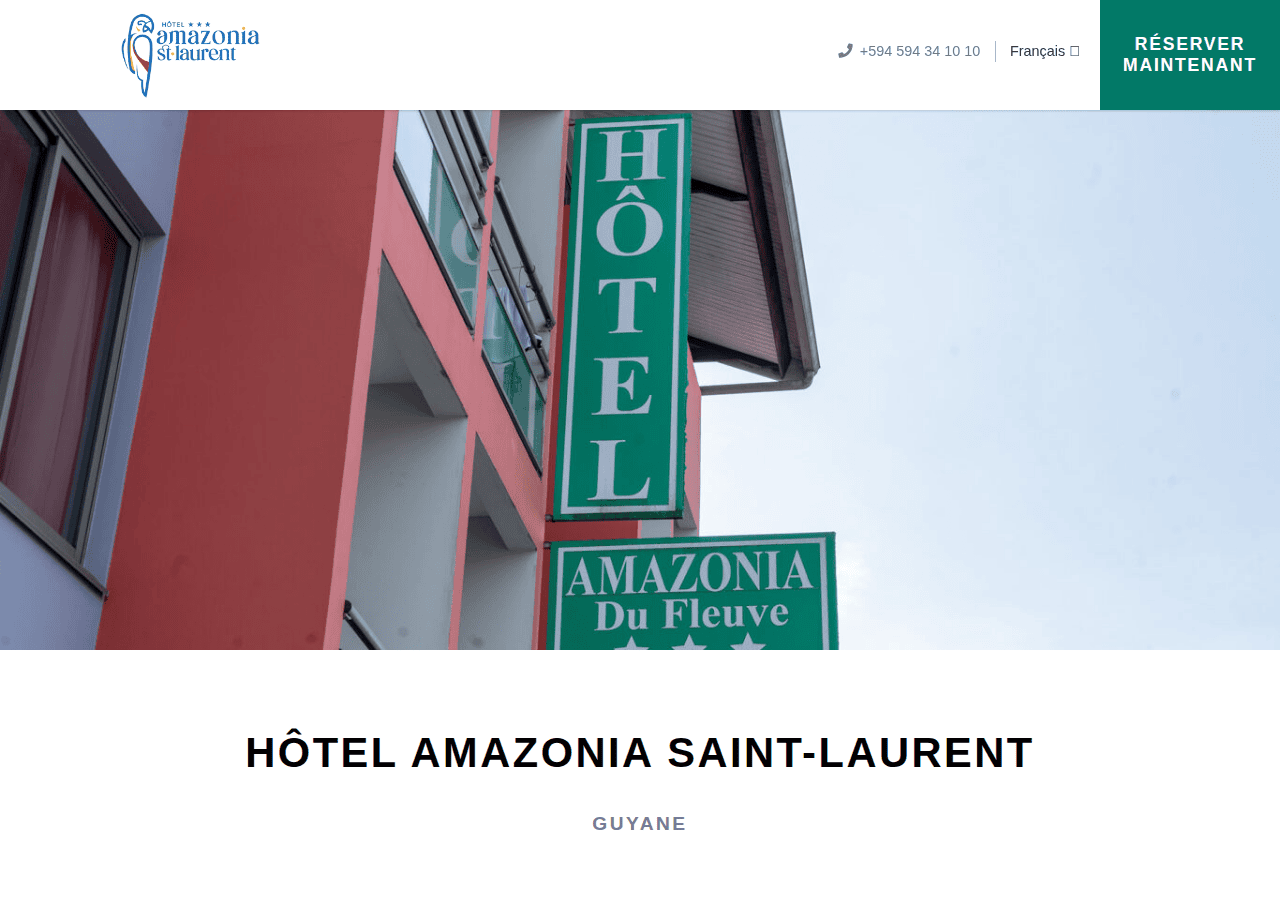 Screenshot of hotel-amazonia-saint-laurent.fr