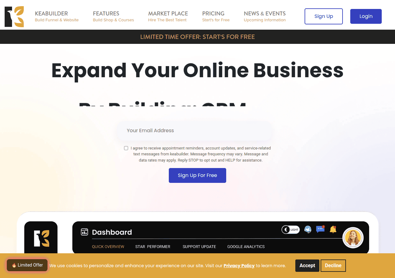 Screenshot of keabuilder.com