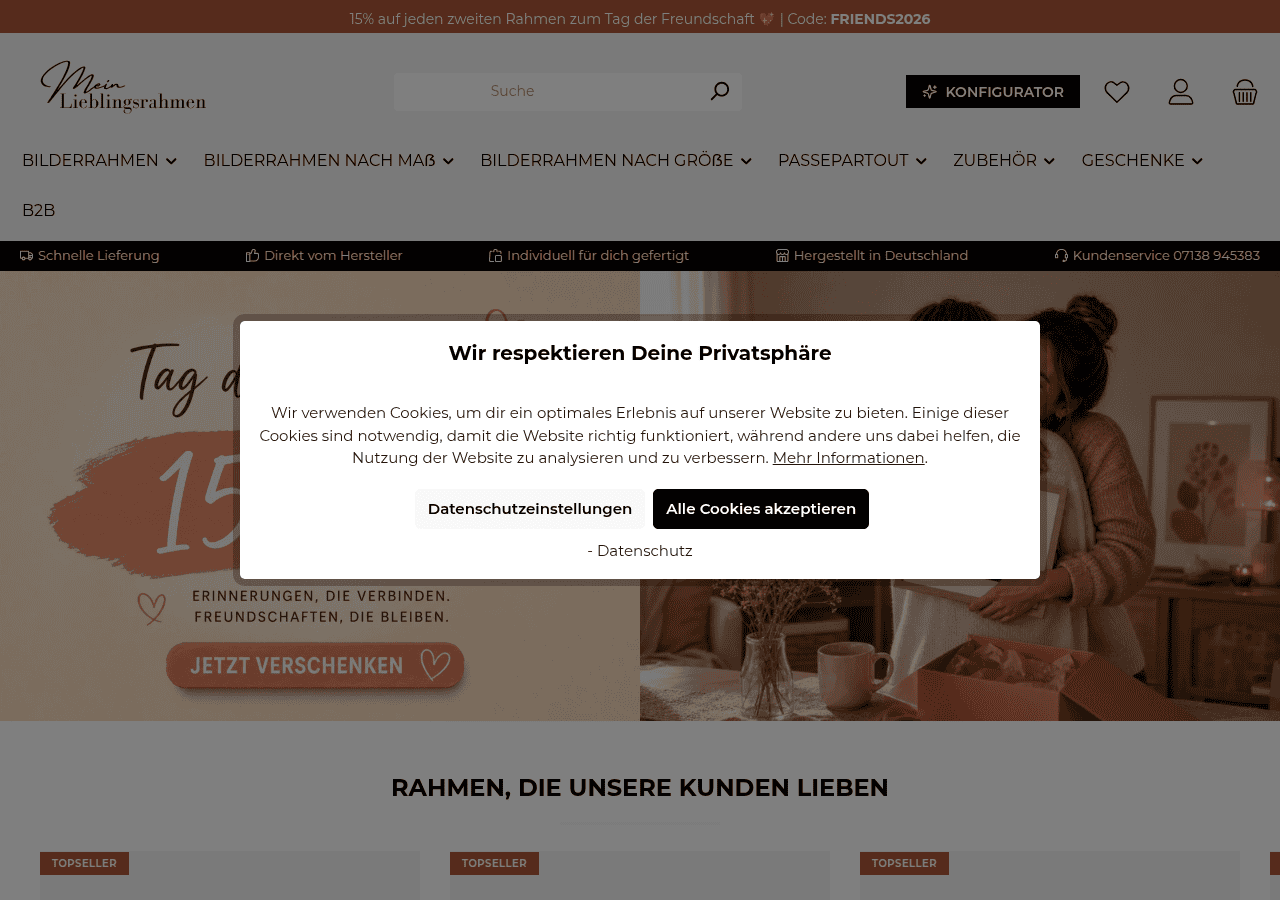 Screenshot of meinlieblingsrahmen.de