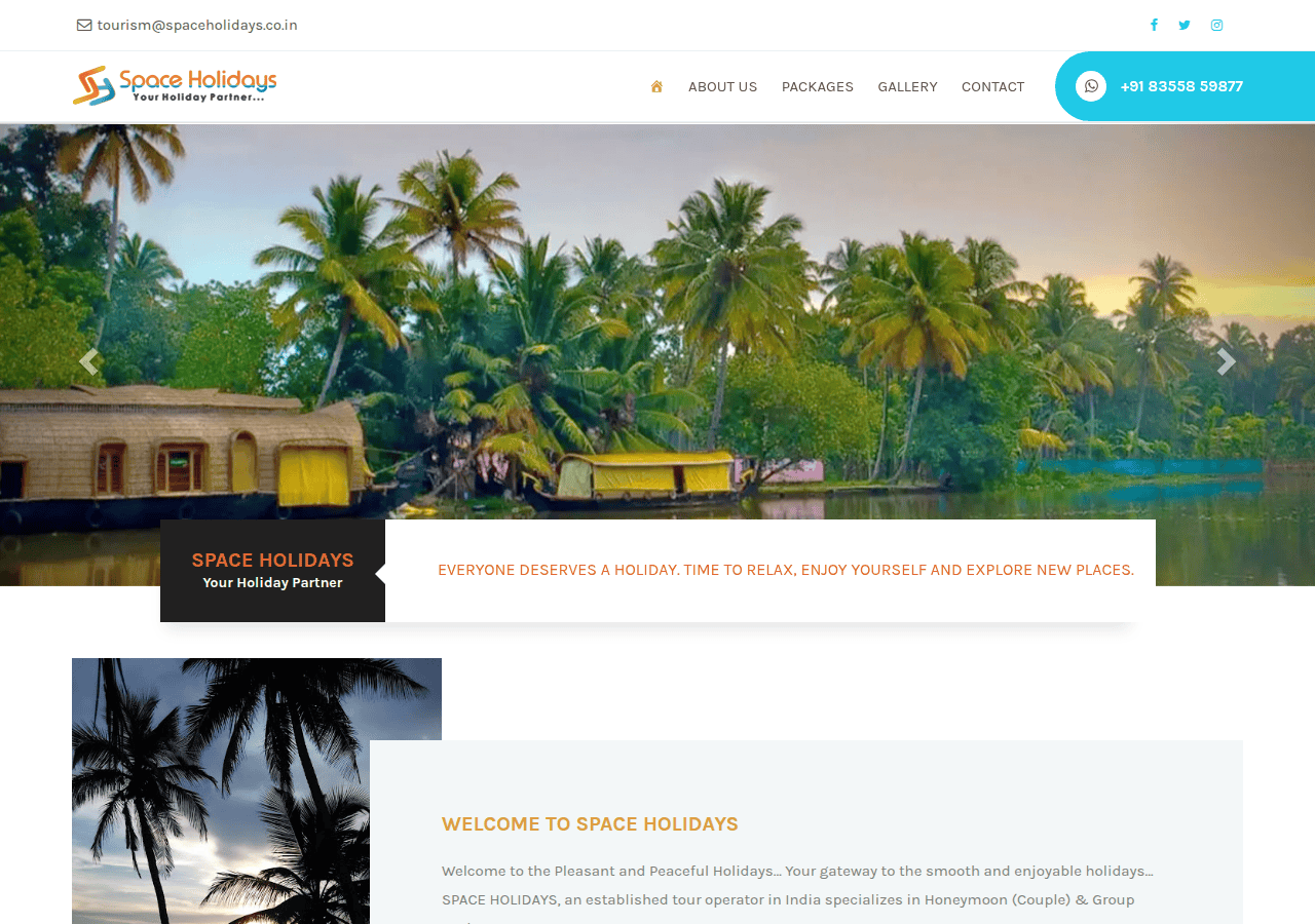 Screenshot of spaceholidays.co.in